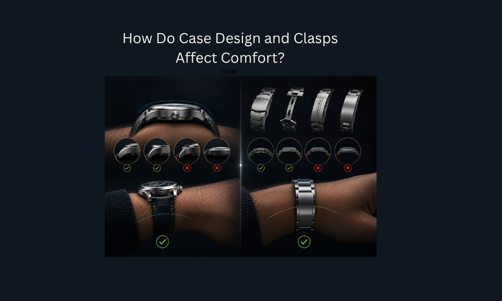 Premium comparison of watch case designs and clasp types showing how each affects wrist comfort, fit, and everyday wear.