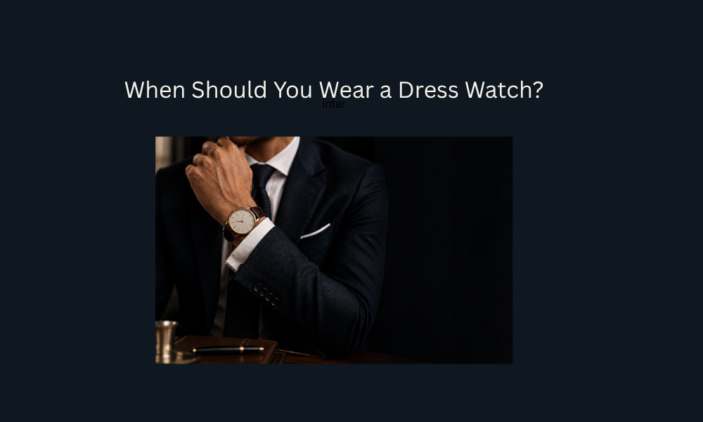 Man wearing a classic dress watch with a formal business suit.