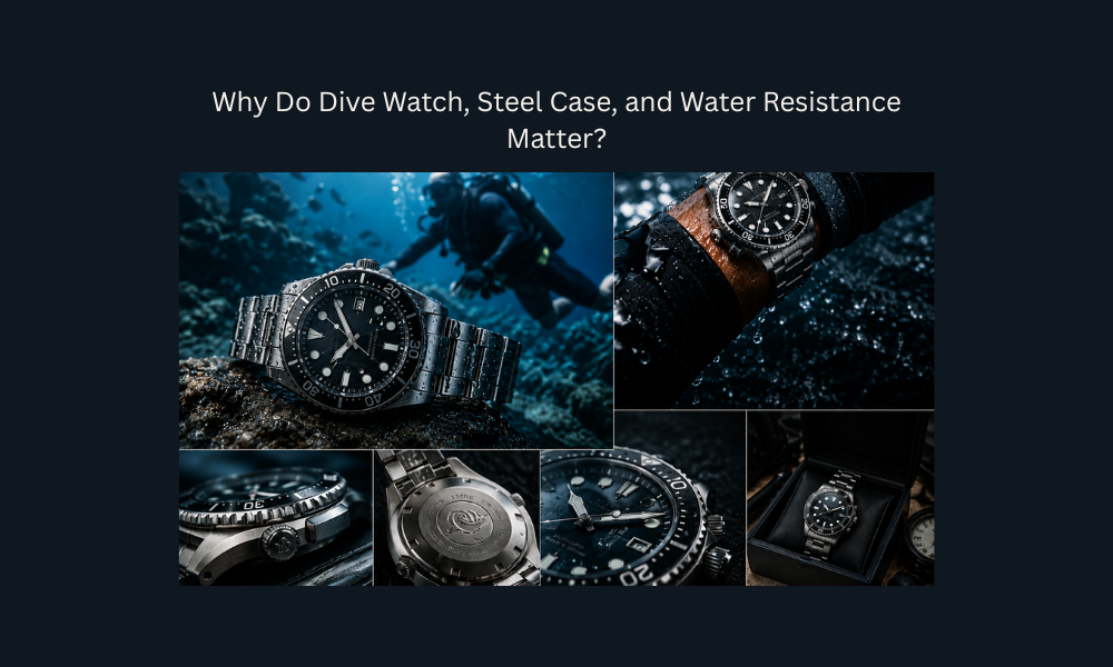 Dive watch featuring a stainless steel case, water-resistant construction, and professional underwater performance.