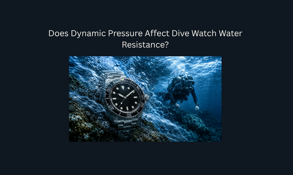 Dive watch exposed to strong underwater water pressure and currents.